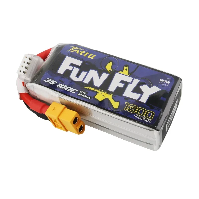 Tattu Funfly Serie 1300mAh 11.1V 100C 3S1P Lipo Akku mit XT60 Stecker