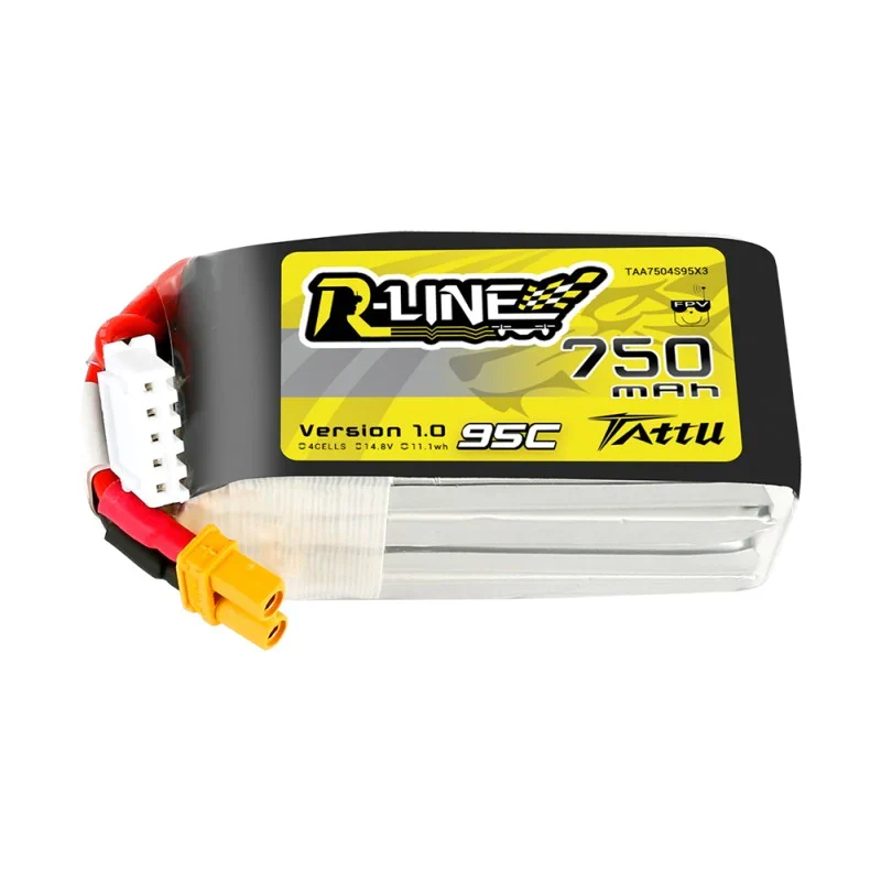 Tattu R-Line 750mAh 14.8V 4S1P 95C Lipo Akku