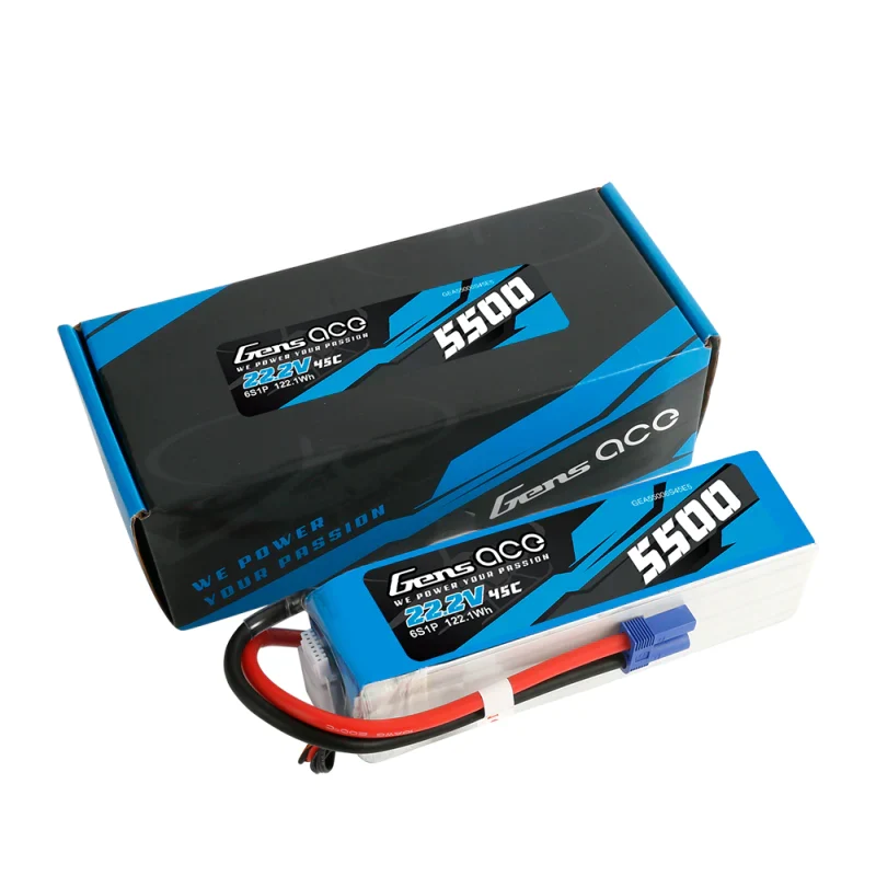 Gens Ace 5500mAh Lipo 22.2V 45C 6S1P Modellhubschrauberbatterien