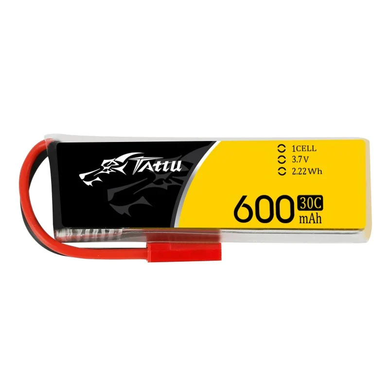 Tattu 600mAh 3.7V 30C 1S1P Lipo Akku mit JST Stecker (1 Stück/Packung)