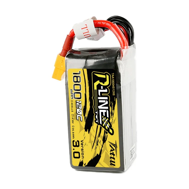 Tattu R-Line Version 3.0 1800mAh 14.8V 120C 4S1P Lipo Akku mit XT60 Stecker