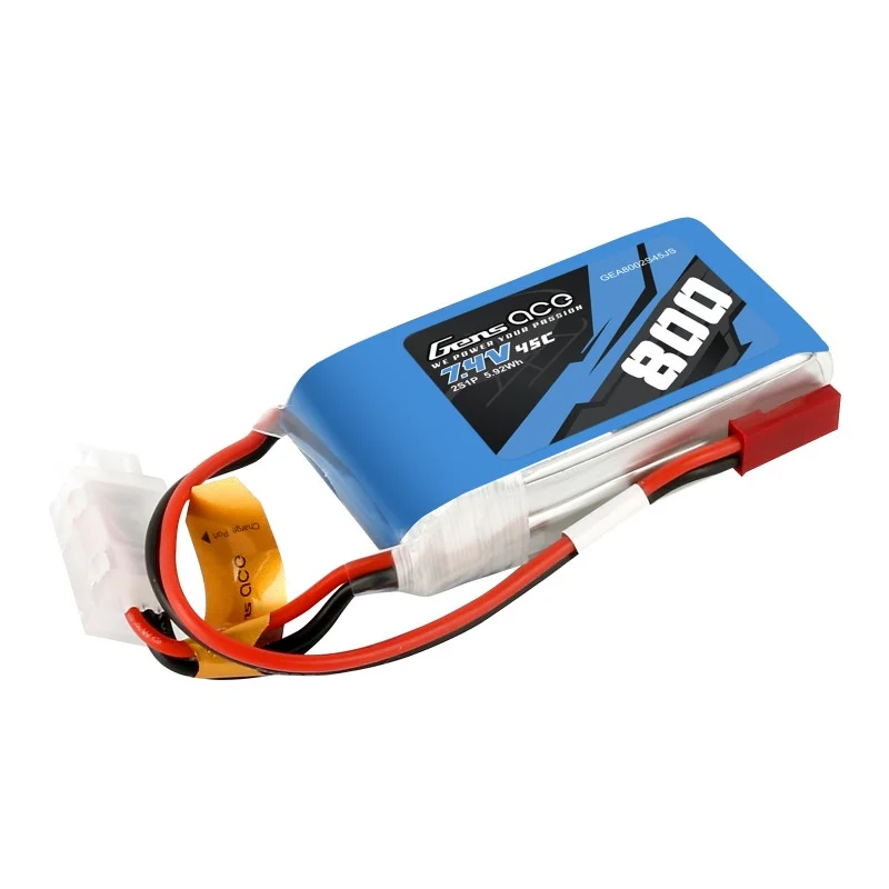 Gens Ace Lipo 800mAh 7,4V 45C 2S1P Lipo Akku