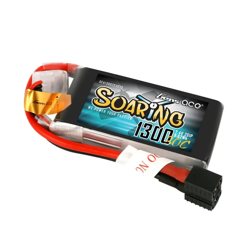 Gens Ace Soaring 1300mAh 7,4V 30C 2S1P Lipo Akkupack mit EC3/XT60/T-Stecker