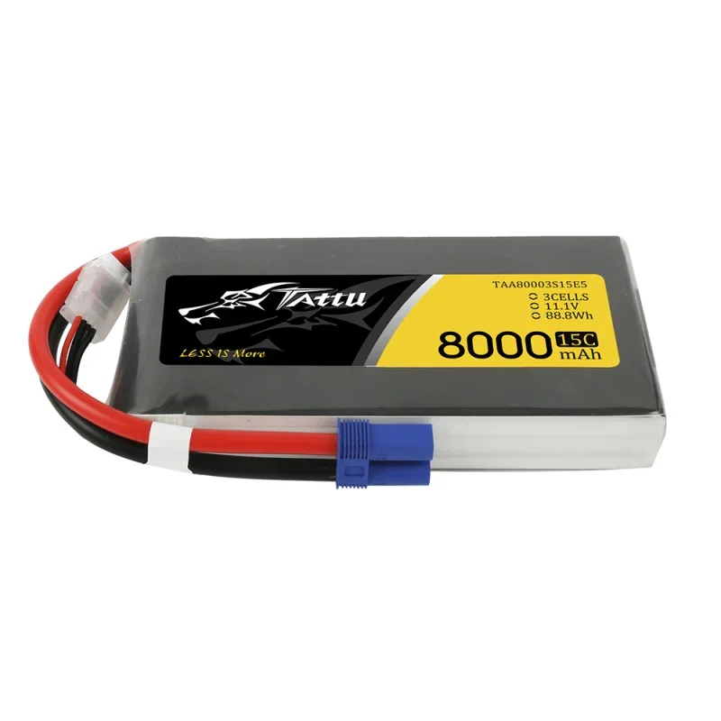 Tattu 8000mAh 11,1V 15C 3S1P Lipo Akkupack mit EC5 Stecker