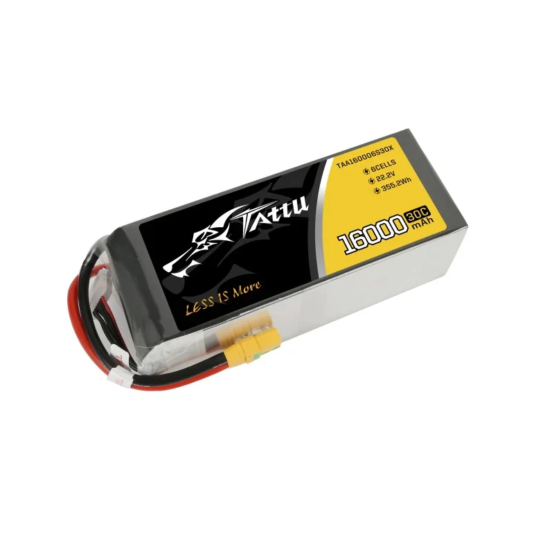 Tattu 16000 mAh 22,2 V 30 C 6S1P LiPo-Akkupack mit XT90-S