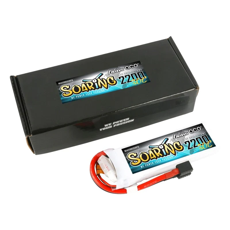 Gens Ace Soaring 2200mAh 7,4V 30C 2S1P Lipo Akkupack mit EC3/XT60/T-Stecker