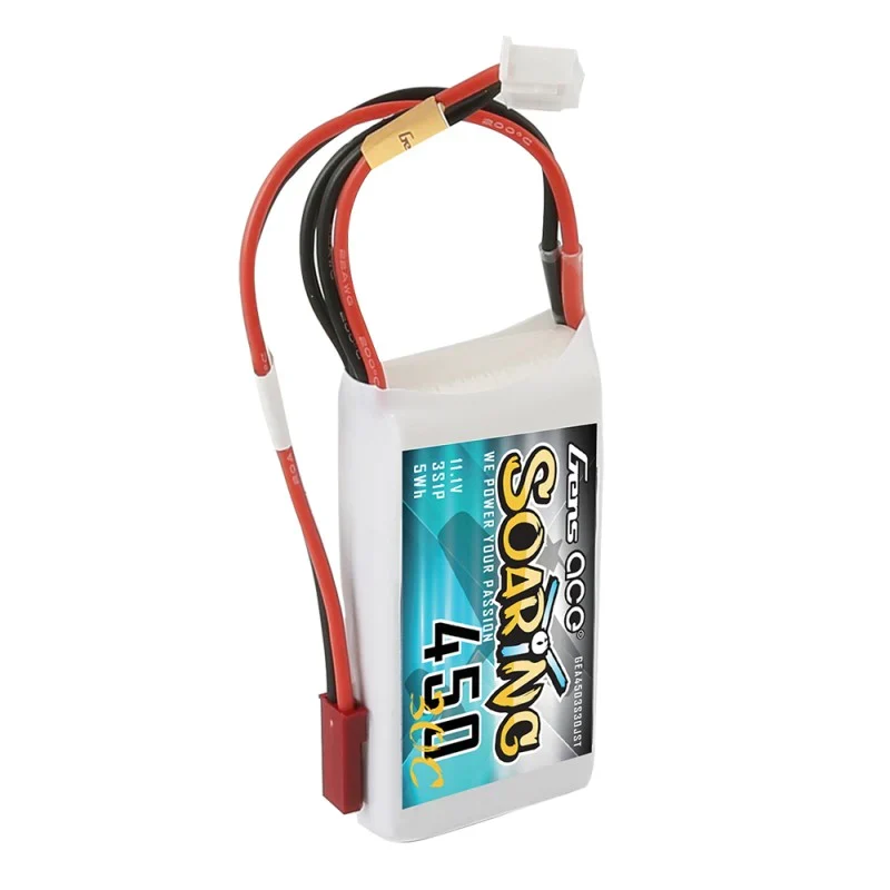 Gens Ace Soaring 450mAh 11.1V 30C 3S1P Lipo-Akkupack mit JST-SYP-Stecker