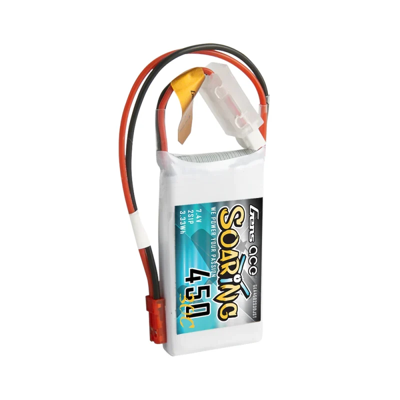 Gens Ace Soaring 450mAh 7.4V 30C 2S1P Lipo Akkupack mit JST-SYP Stecker