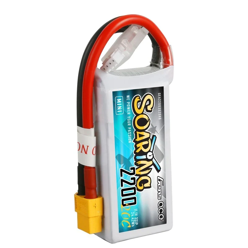 Gens Ace Soaring Mini 2200mAh 11.1V 20C 3S1P Lipo Akkupack mit XT60 Stecker