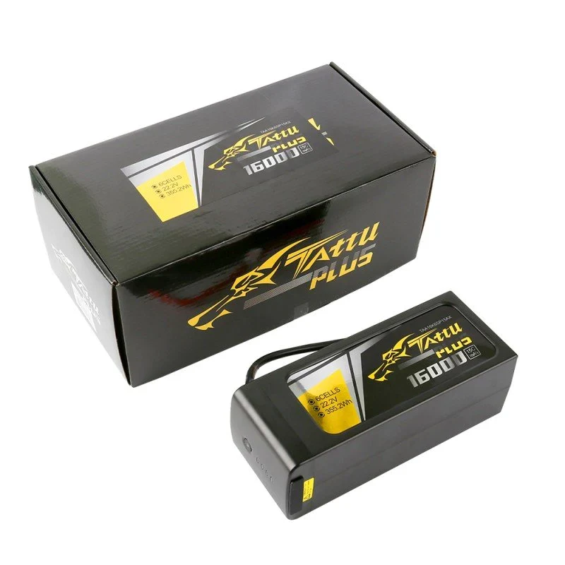 Tattu Plus 16000mAh 22,2V 15C 6S1P Lipo Akkupack mit AS150+XT150 Stecker