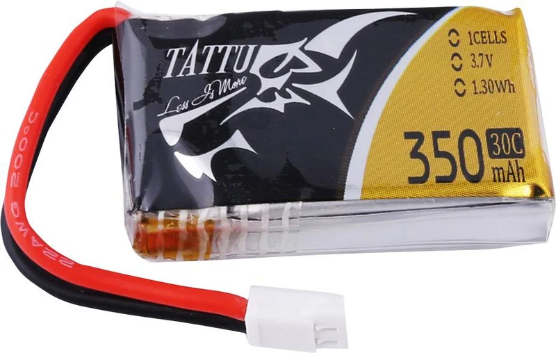 Tattu 350mAh 3.7V 30C 1S1P Lipo Akkupack mit Molex Stecker (1 Stück/Packung)