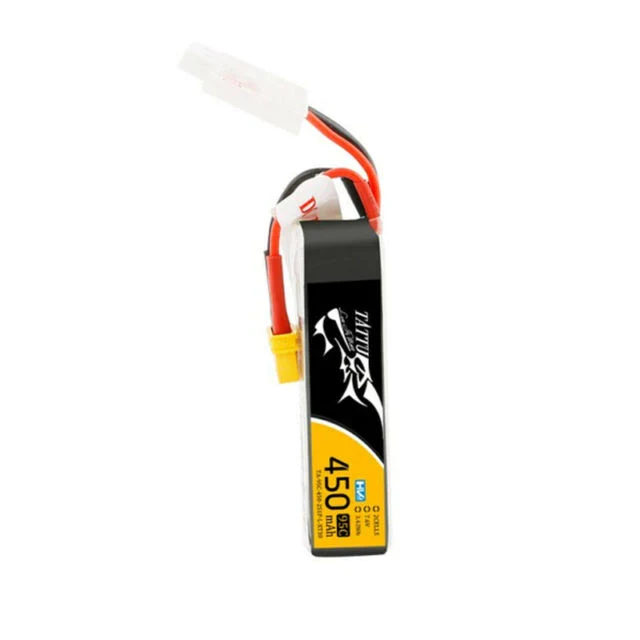Tattu 450mAh 2S 75C 7.4V Lipo Akku mit XT30 Stecker-Lange Größe
